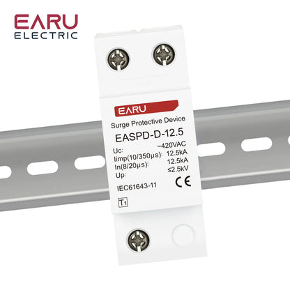 T1 Power Surge Protective Device SPD Arrester Low Voltage House 2P 3P 4P Surge Voltage Protection AC 420V 12.5KA 15KA 25KA