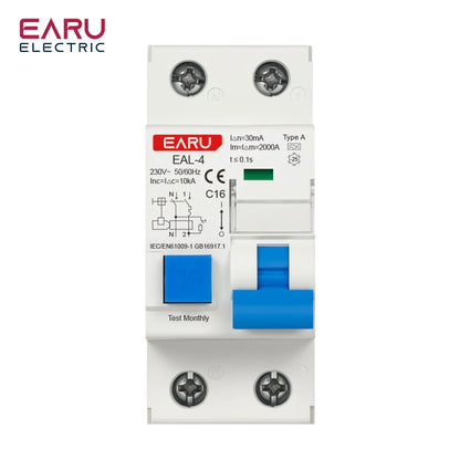 2P AC230V 20A/25A/32A 30mA L7-Architecture Type A MCB RCBO Leakage Protection Curve B/C Tripping Characteristics Circuit Breaker