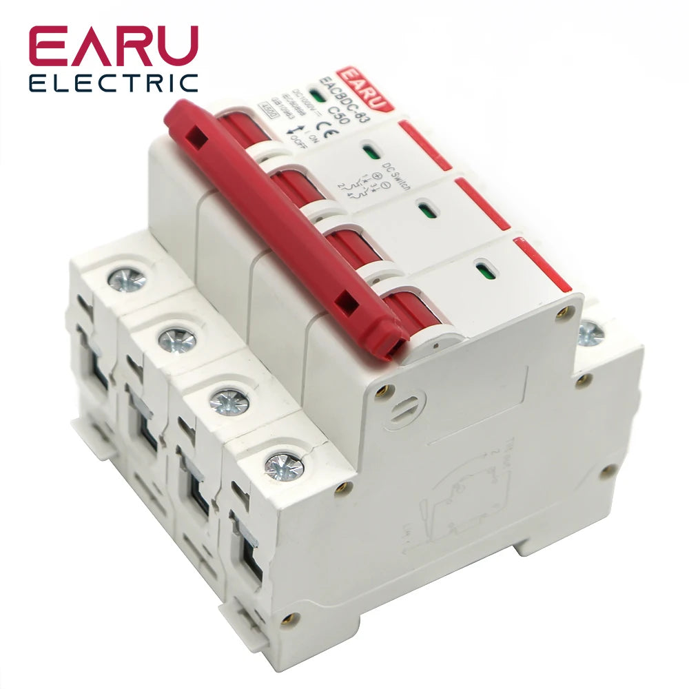 DC 1000V 1P 2P 3P 4PSolar Mini Circuit Breaker Overload Protection Switch 6A 10A 16A 20A 25A 32A 40A 50A 63A Photovoltaic MCB PV