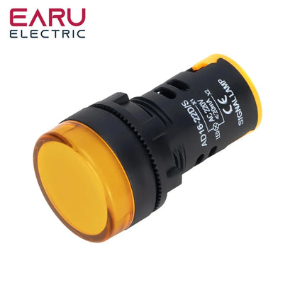 22MM Panel LED Power Electronic Indicator Pilot Signal Light Lamp AC DC 12V 24V 110V 220V 380V Red Green Yellow Blue White LED
