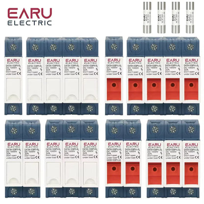 1P 2P 3P 4P Solar DC Fuse Holder High Voltage Solar PV DC 1000V Photovoltaic 6A-32A Photovoltaic System Protection Protector gPV