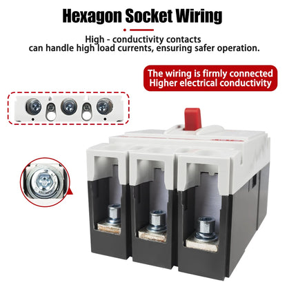 3P 4P AC 400V 100A-250A MCCB Solar Moulded Case Circuit Breaker Overload Protection Switch Protector for Solar PV Photovoltaic