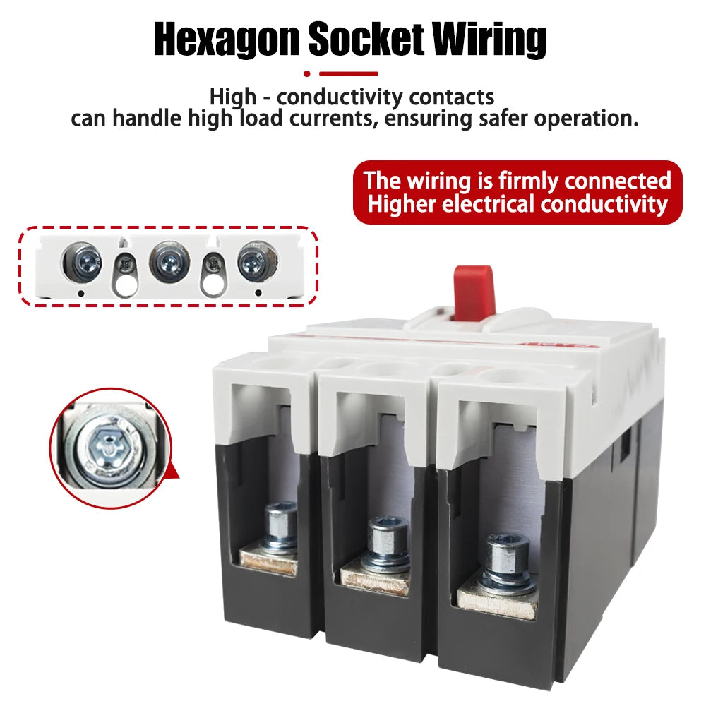 3P 4P AC 400V 100A-630A MCCB Solar Moulded Case Circuit Breaker Overload Protection Switch Protector for Solar PV Photovoltaic