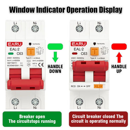 2P 4P AC 230V 400V Type A RCBO RCCB MCB Electronic Residual Current Circuit Breaker Over Short Current 30mA Leakage Protection