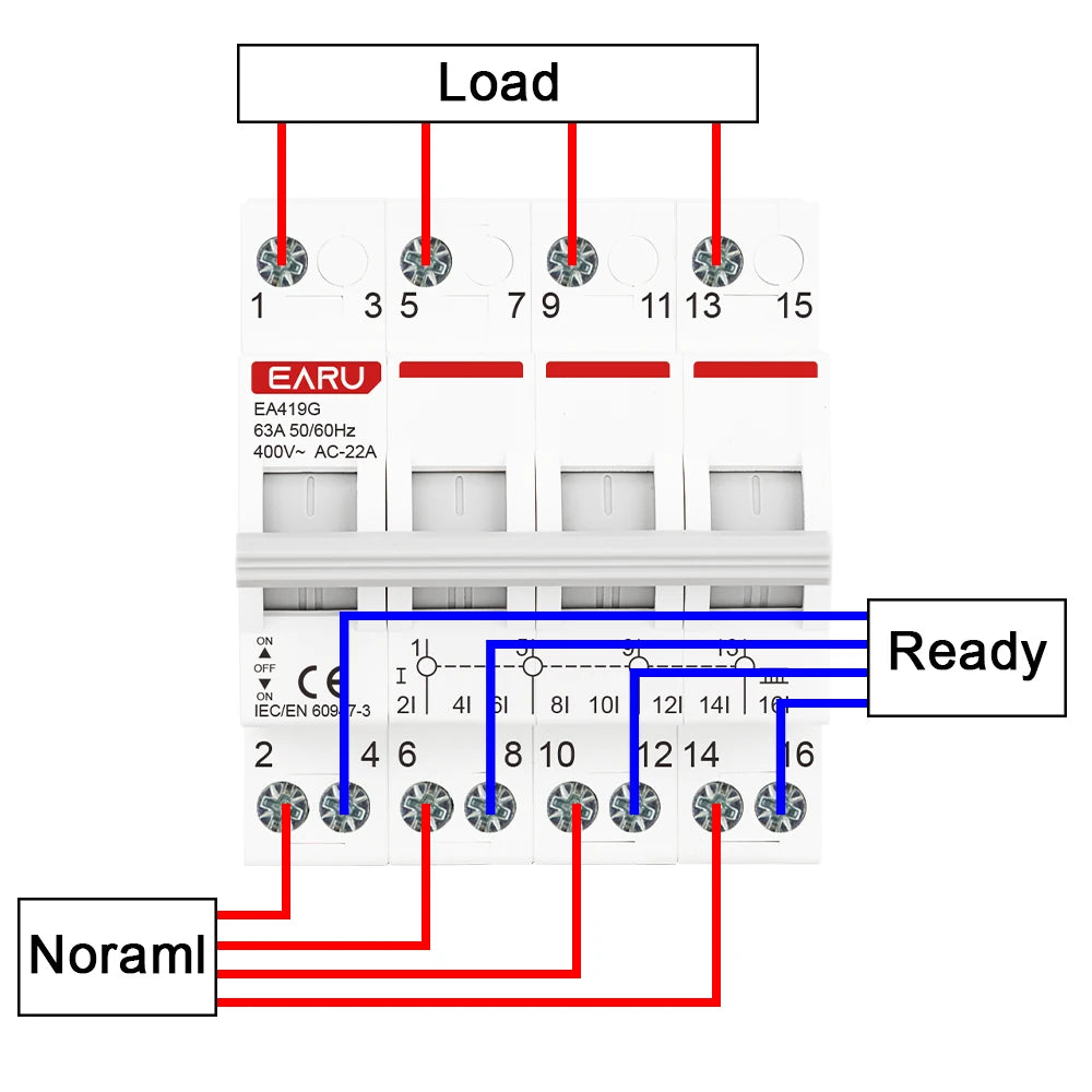 1P 2P 3P 4P 40A 63A 125A Din Rail Modular MTS Dual Power Manual Transfer Switch Isolating Discounnecting Switch Circuit Breaker