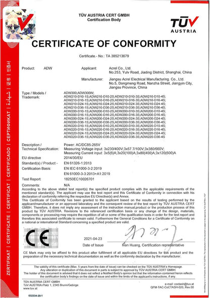 Acrel 1 Pcs IoT WIFI Wireless Smart Energy Meter 3 Phase MQTT RS485 Modbus-RTU with 3 Pcs Split Core 0-1000A Current Transformer