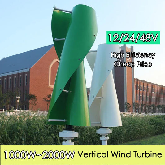 Wind Turbine New Energy Vertical Wing Helical 1000w 2000w Windmills Maglev Generator And Auto MPPT Controller For Home Use - 54 Energy - Renewable Energy Store