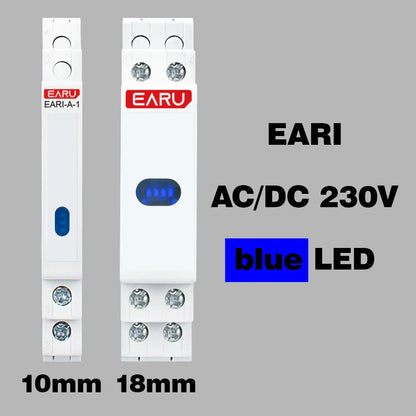 10/18mm Rail Indicator Light AC DC 220V 230V LED Dual Color Signal Light Tri Color Indicator Light 50/60Hz Light Red Green Blue