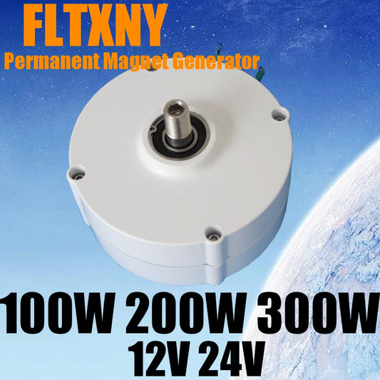 Wind Generators 100W 200W 300W 12V 24V 3 Phase Gearless Permanent Magnet AC Alternators For Wind Water Turbine For Home Use