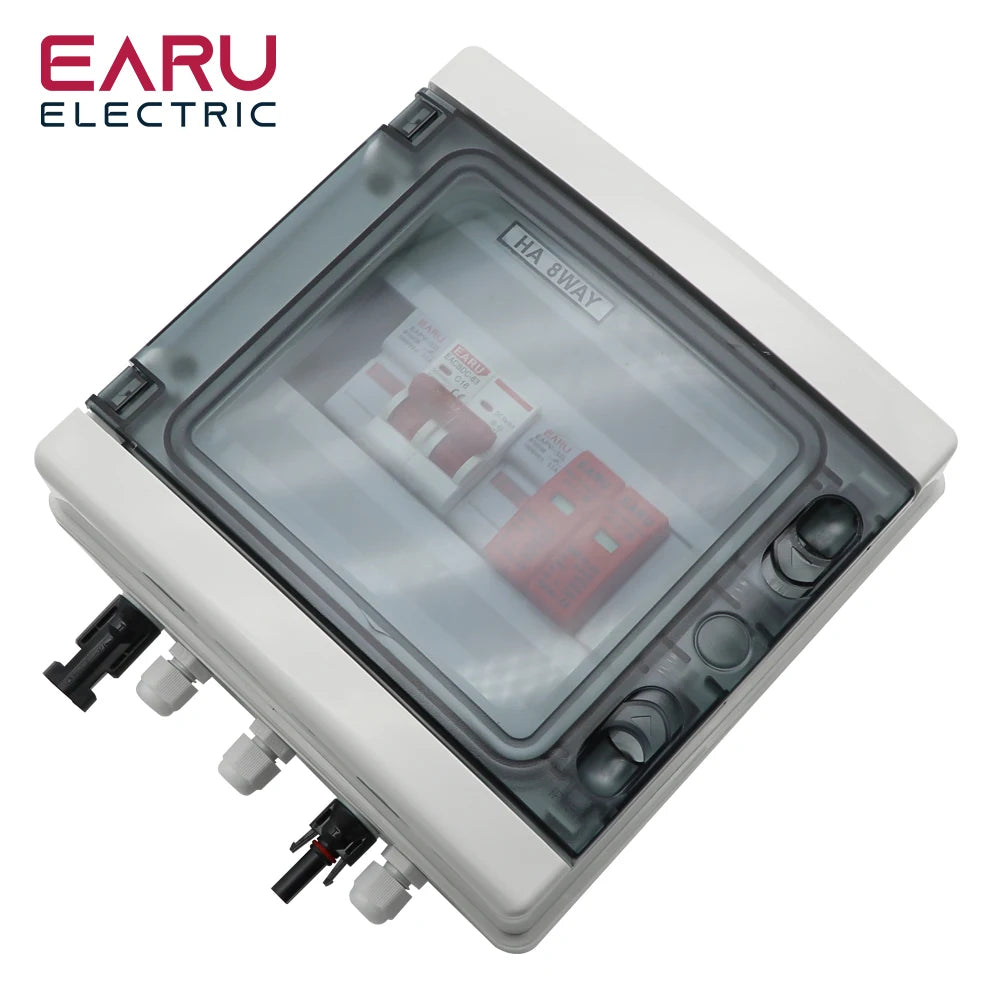 500V 1 Input 1 Output Solar photovoltaic PV Combiner Box With Lightning Protection DC Fuse MCB SPD Waterproof Box IP65