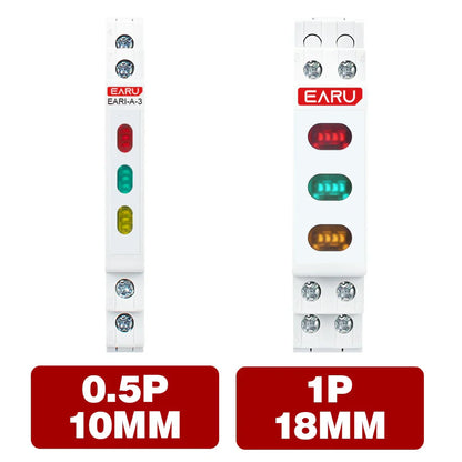 10/18mm Rail Indicator Light AC DC 220V 230V LED Dual Color Signal Light Tri Color Indicator Light 50/60Hz Light Red Green Blue