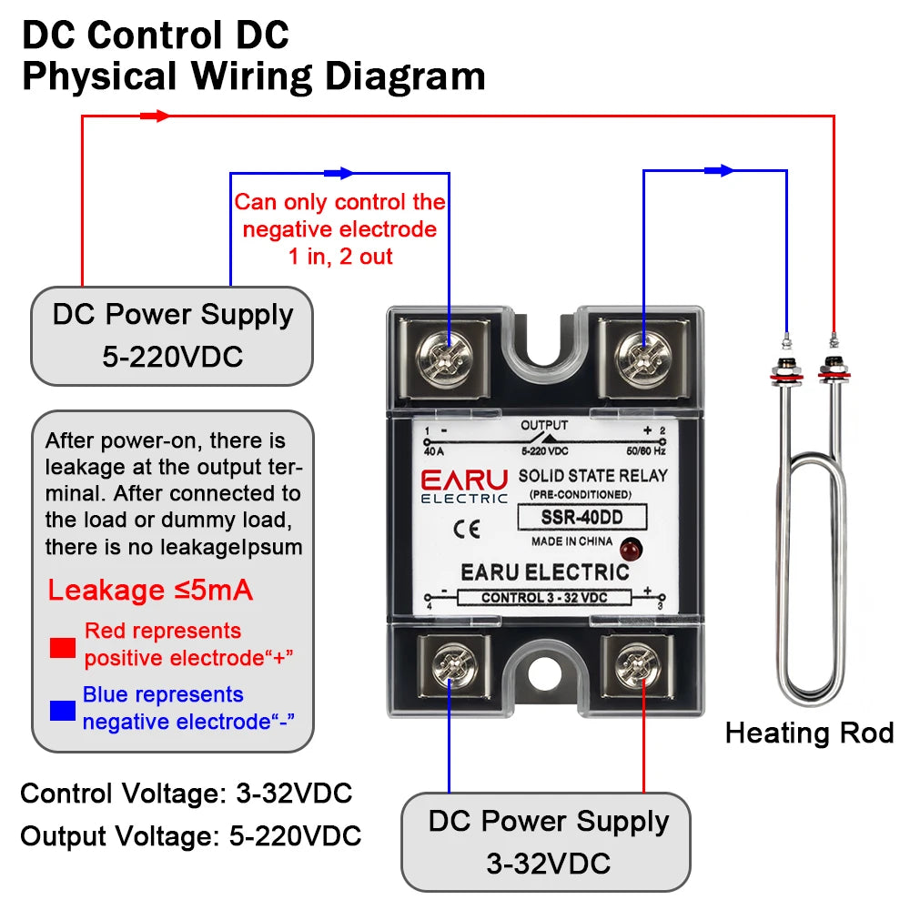 1Pcs Single Phase Solid State Relay Module SSR-25DA SSR-40DA SSR-40AA SSR-40DD SSR 10A/25A/40A/60A/80A/100A/120A/150A DD DA AA