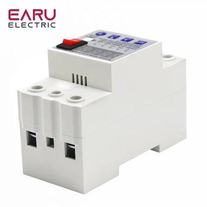 63A Automatic Reconnect Circuit Breaker Over And Under Voltage Over Current Leakage Protection Surge Protect Protector Relay