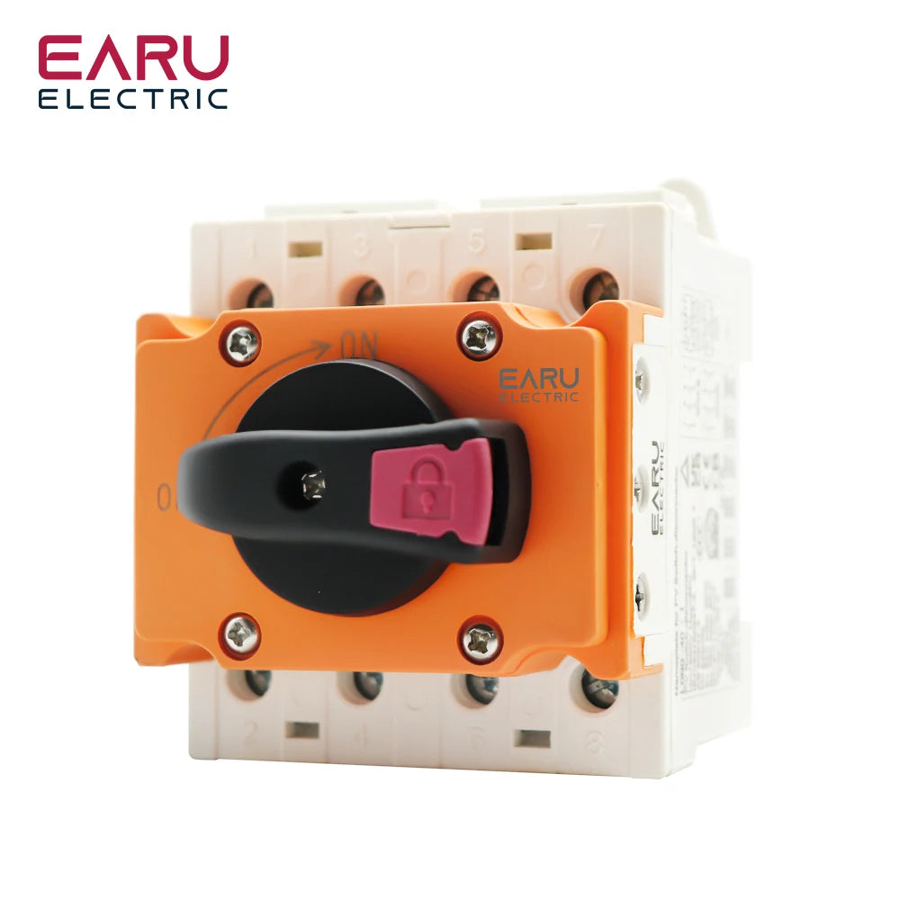 LONQ-40 Solar DC 4P 32A 1500V PV Switch-Disconnector Rotating Handle Isolator Rotary Switch For Solar Distribution Box Din Rail