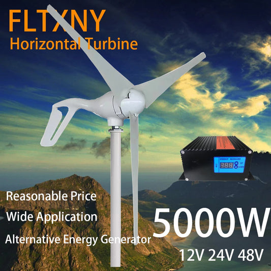5000W Wind Turbine Generator 5000W Complete Power Supply System Kit 12V 24V 48V Home Appliance