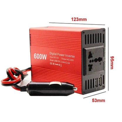 Power Converter Modified Sine Wave Universal Socket  12V /  220V / 600W - 54 Energy - Renewable Energy Store