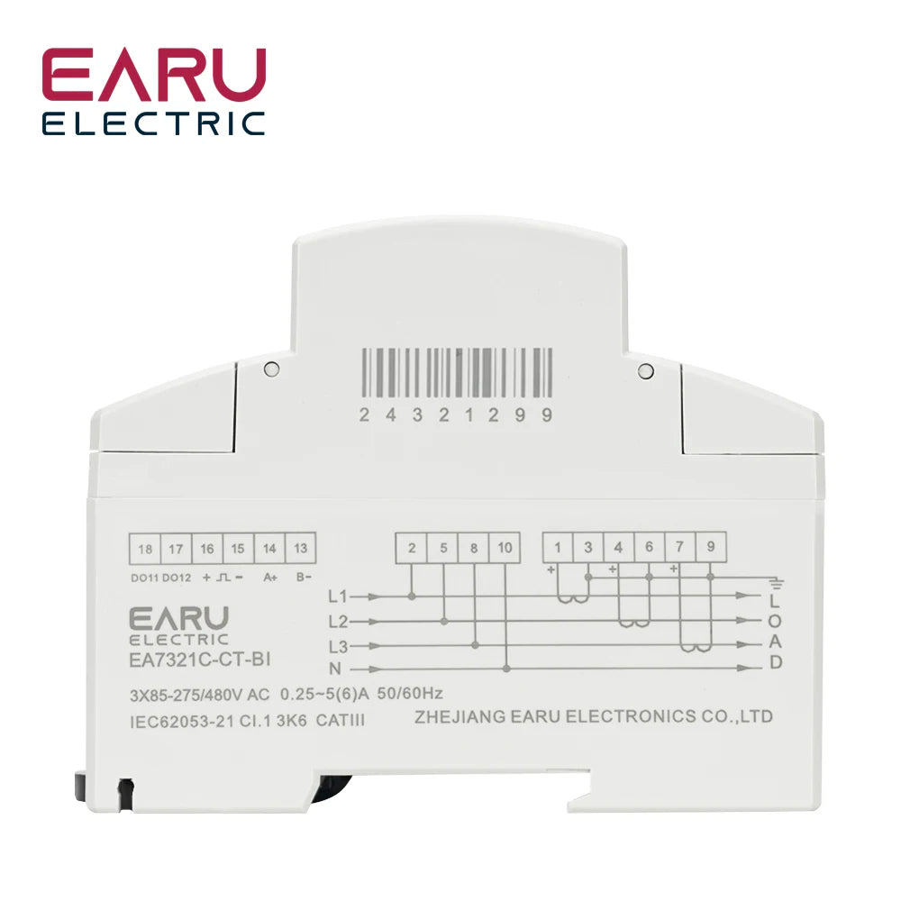 Tuya Smart Three-Phase Bidirectional Electricity Meter with WiFi & ZigBee for KWh Monitoring, featuring RS485 Interface AC 380V