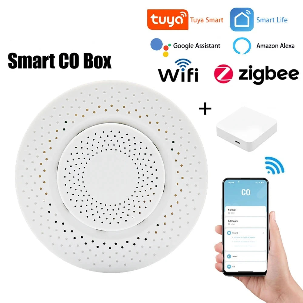 Tuya WiFi ZigBee Air Box Quality CO Carbon Monoxide Detector Tester Automation Alarm Works with Smart Life App Alexa Google Home