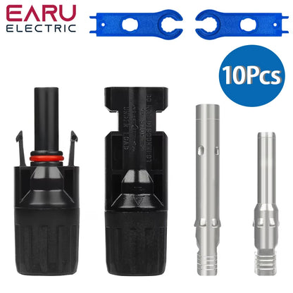 5 Pairs Connectors DC 1000V 30A Panel Branch PV Photovoltaic Wire/Board Terminal Box Inverter IP67 Waterproof and Spanner