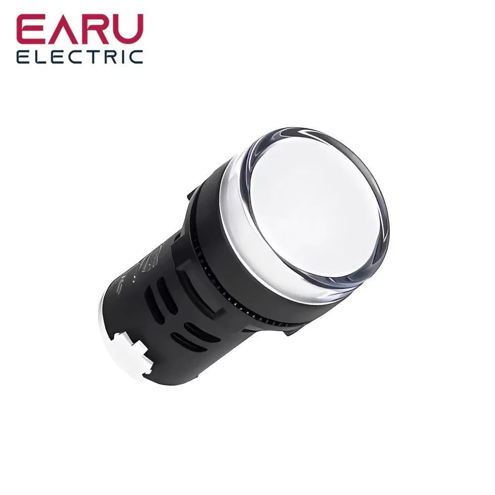 22MM Panel LED Power Electronic Indicator Pilot Signal Light Lamp AC DC 12V 24V 110V 220V 380V Red Green Yellow Blue White LED