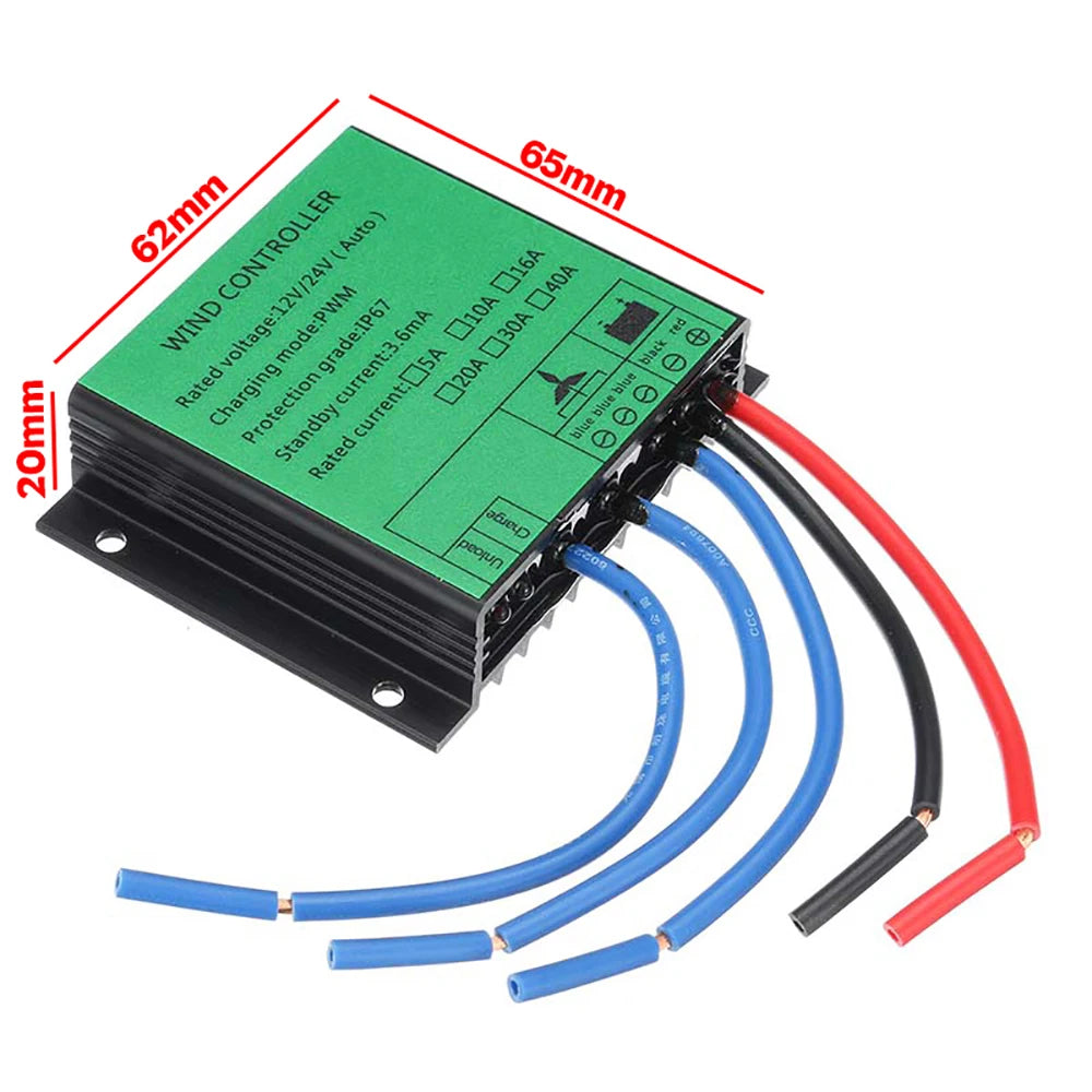 MPPT 100w -1000W Waterproof PWM Wind Turbine Charge Controller 10A 40A Low Wind Speed Regulator Voltage Boost 12V 24V AUTO 48V