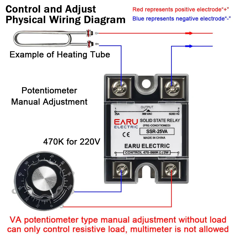 SSR-10VA 25VA 40VA Solid State Relay Voltage Regulator SSR 10-150A  AC 380V Output Potentiometer for PID Temperature Controller