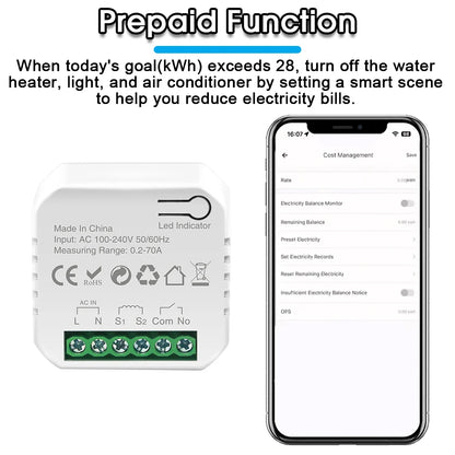 eWeLink Smart WiFi Power Energy Meter with CT Clamp AC 110V 220V Timer Relay Switch kWh Voltage Current Protector Remote Control