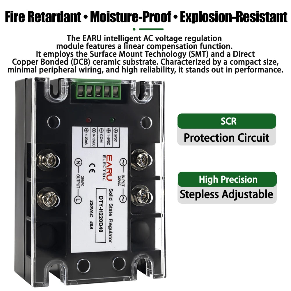 AC 220V Single Phase Full Isolation Voltage Regulator Module 25A-200A With Heat Sink Fan Kit - SMT DCB High Precision Industrial
