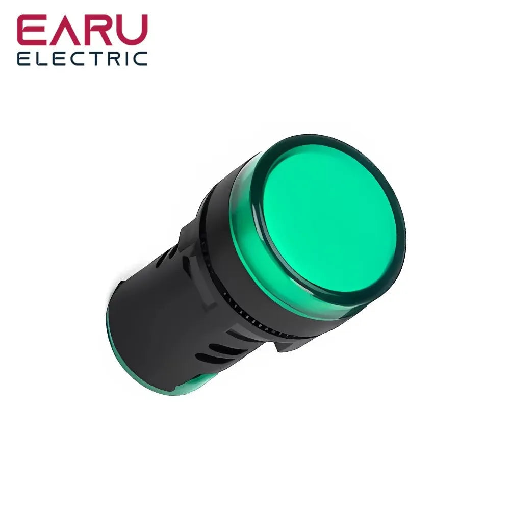 22MM Panel LED Power Electronic Indicator Pilot Signal Light Lamp AC DC 12V 24V 110V 220V 380V Red Green Yellow Blue White LED