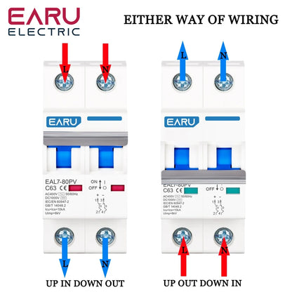 1P 2P 3P 4P DC 1000V AC 240V 400V MCB Solar PV Circuit Breaker Overload Protection Short Circuit Protection Switch Photovoltaic