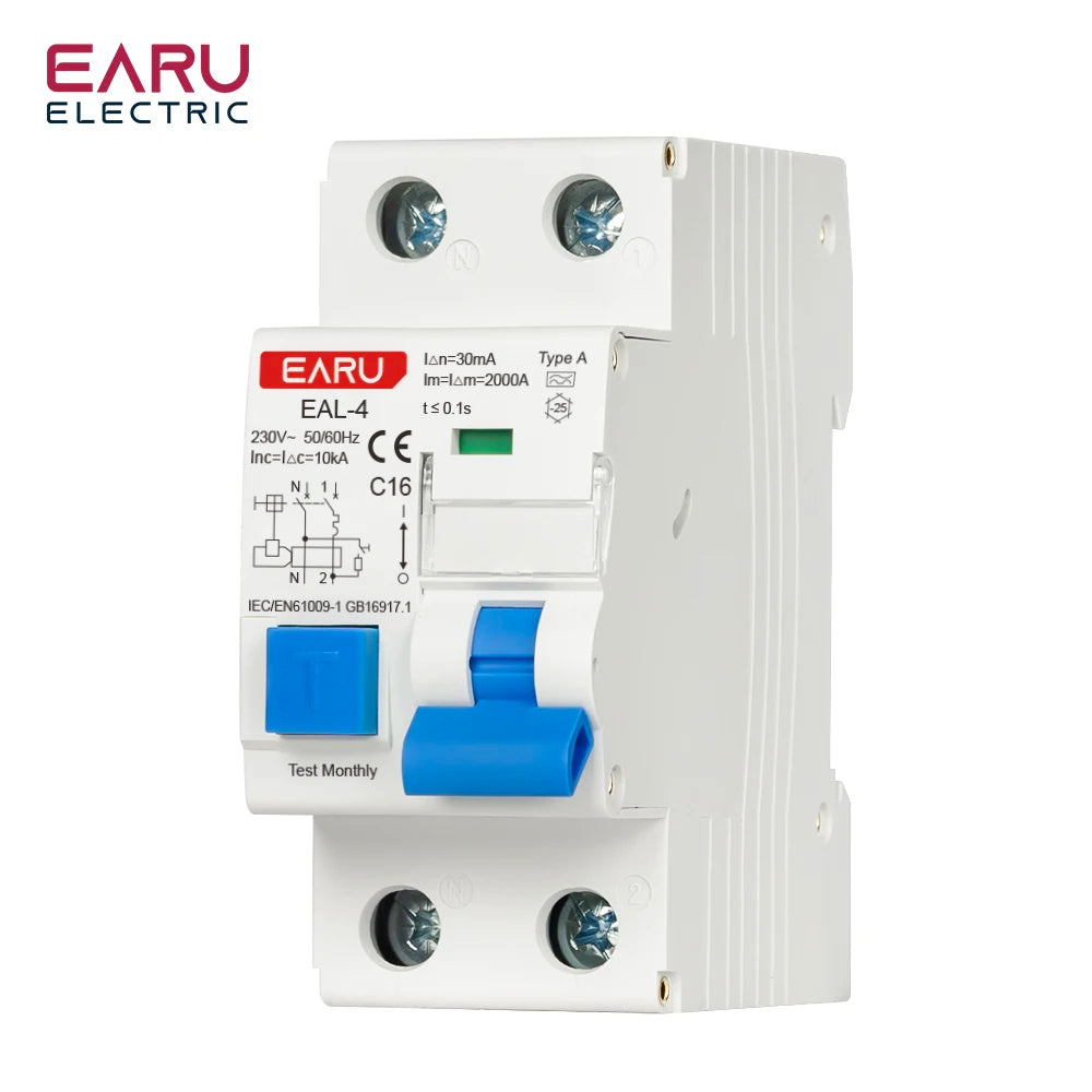 2P AC230V 20A/25A/32A 30mA L7-Architecture Type A MCB RCBO Leakage Protection Curve B/C Tripping Characteristics Circuit Breaker