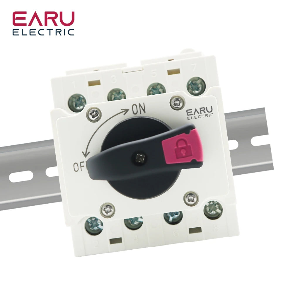 LONQ-40 Solar DC 4P 32A 1500V PV Switch-Disconnector Rotating Handle Isolator Rotary Switch For Solar Distribution Box Din Rail