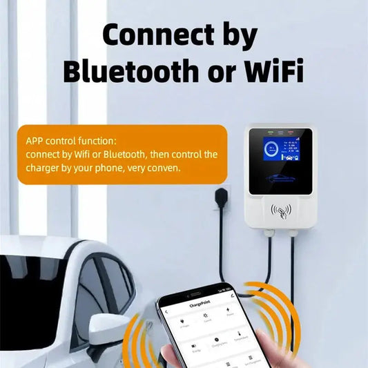 EV Charger Type2 IEC62196-2 APP Wifi Cards Control 22KW 3Phase Electric Vehicle Car Charging Station EVSE Wall Box with Cable - 54 Energy - Renewable Energy Store