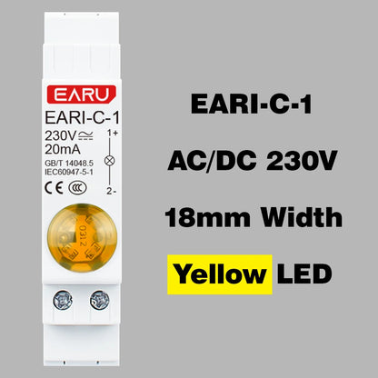 18mm Rail Indicator Light AC DC 220V 230V LED Dual Color Signal Light Tri Color Indicator Light 50/60Hz Light Red Green Blue