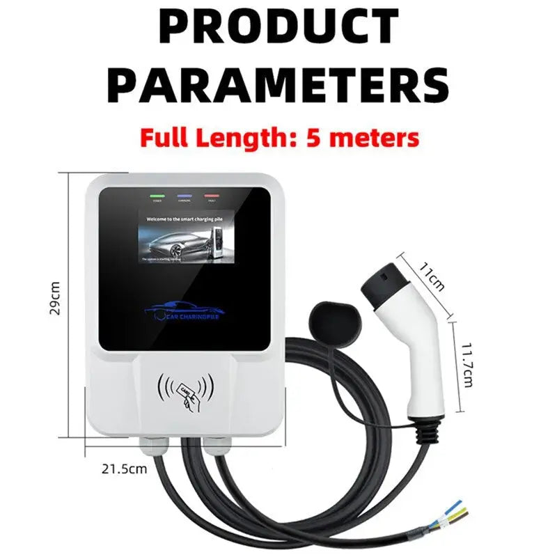 7KW Electric Car Charging Station with RFID Cards EV Chargers Type1/Type2/GBT EV Wallbox Charger IEC62196-2 J1772 - 54 Energy - Renewable Energy Store