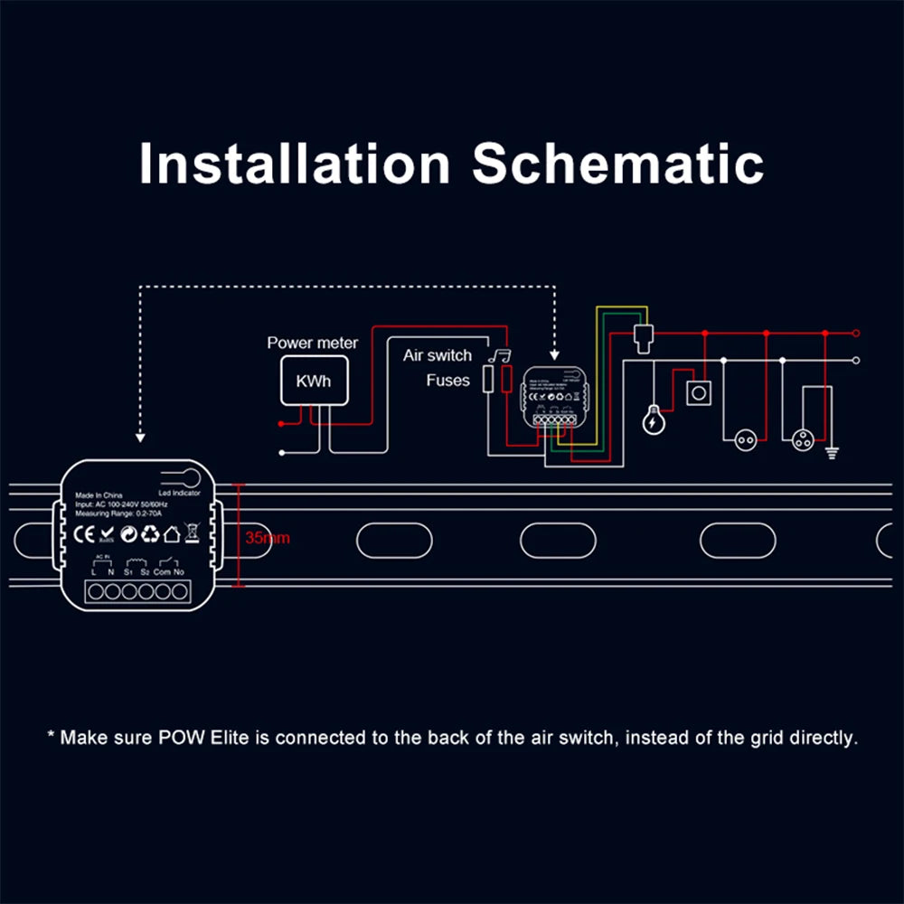 eWeLink Smart WiFi Power Energy Meter with CT Clamp AC 110V 220V Timer Relay Switch kWh Voltage Current Protector Remote Control
