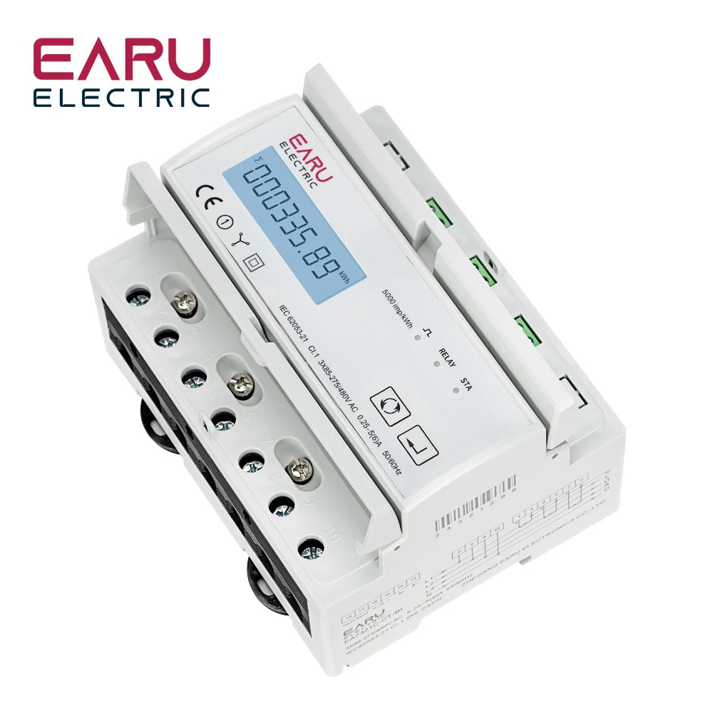 Tuya Smart Three-Phase Bidirectional Electricity Meter with WiFi & ZigBee for KWh Monitoring, featuring RS485 Interface AC 380V