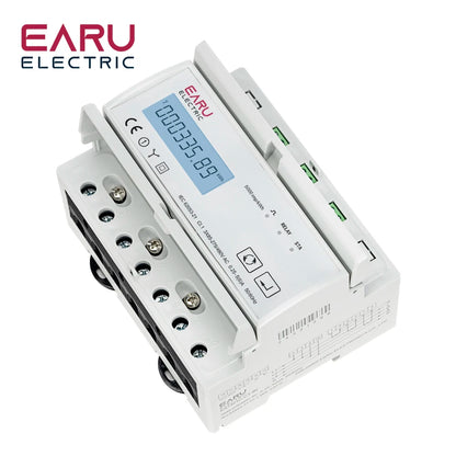 Tuya Smart Three-Phase Bidirectional Electricity Meter with WiFi & ZigBee for KWh Monitoring, featuring RS485 Interface AC 380V
