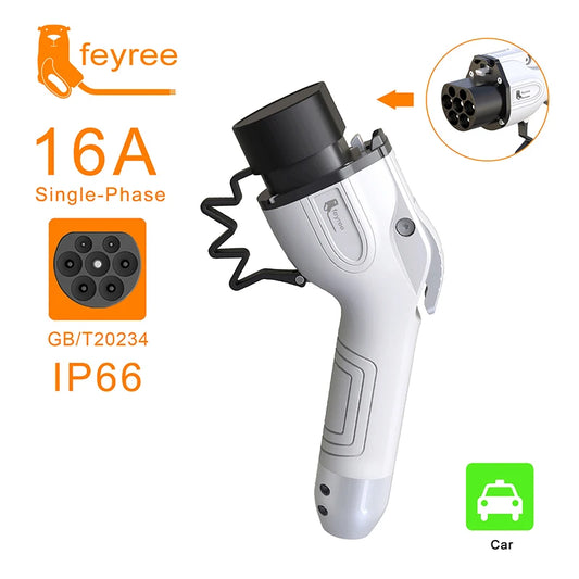 feyree EV Charger Plug Female Car Side GB/T Plug 16A 32A 1 Phase 3 Phase 11KW 22KW for Electric Vehicle Charging Station EVSE by 54 Energy - Renewable Energy Store