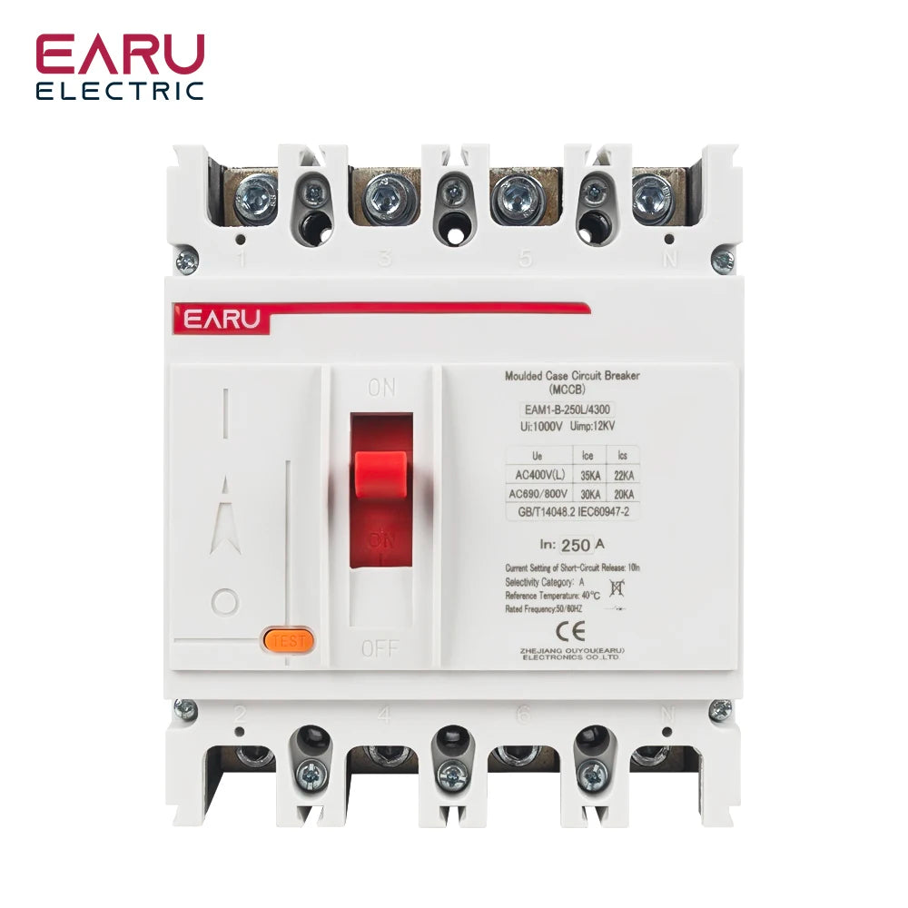 3P 4P AC 400V 100A-630A MCCB Solar Moulded Case Circuit Breaker Overload Protection Switch Protector for Solar PV Photovoltaic