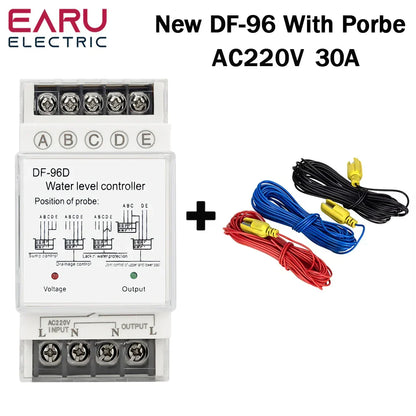DF-96D DF-96DK Water Level Controller Switch AC 220V 25A Water Tank Liquid Level Detection Sensor Water Pump Controller 2M Wires