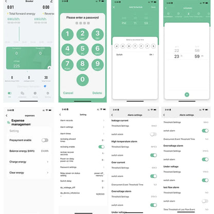 Tuya Smart WiFi Circuit Breaker Switch PV Bi-Directional Energy Meter Timer Measuring Earth Leakage Over Under Voltage Protector