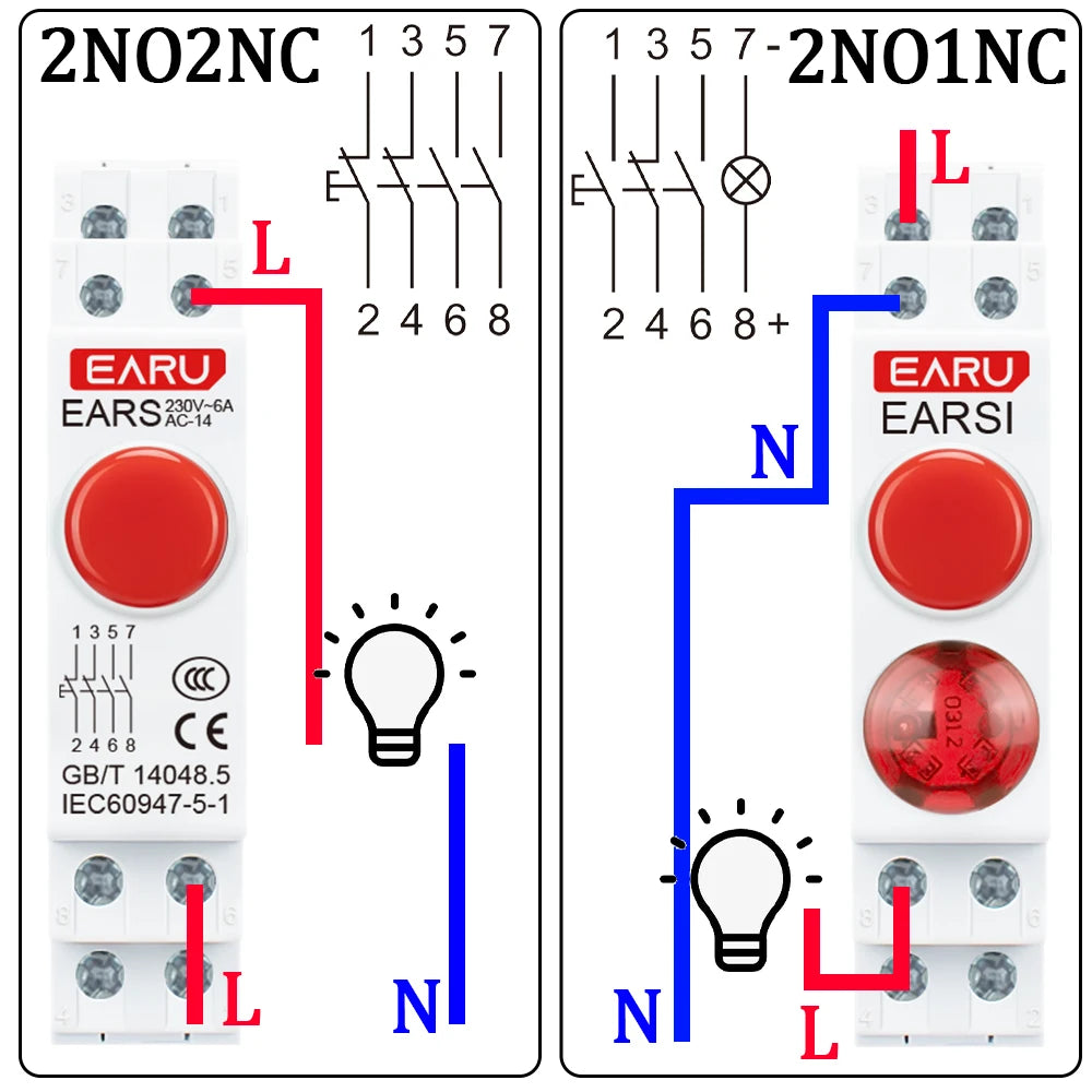 18MM Din Rail Mount LED Signal Lamp Button Switch Series AC/DC 220V Indicating Indication Pilot Lights Green Momentary Latching