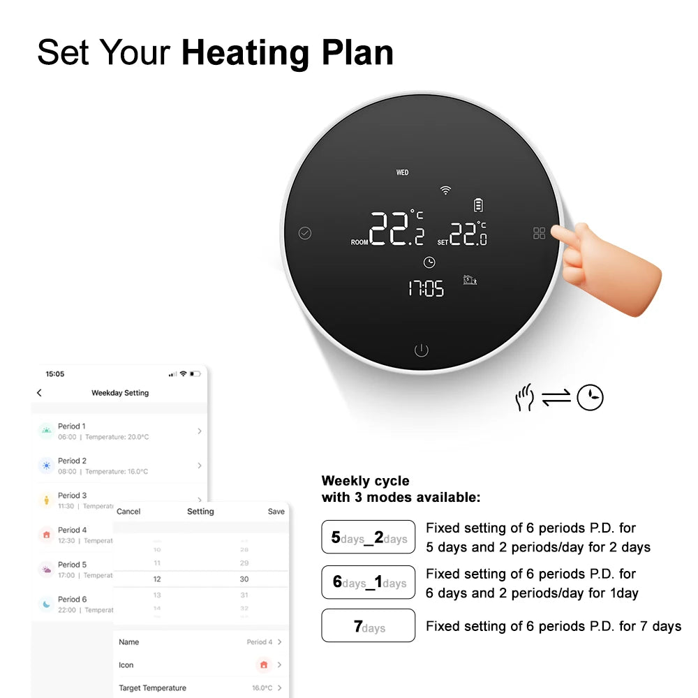 Wireless WiFi Thermostat for Gas Boiler Heating Tuya Battery RF Wireless Receiver Temperature Controller Alice Google Home