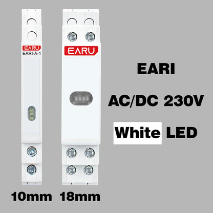 10/18mm Rail Indicator Light AC DC 220V 230V LED Dual Color Signal Light Tri Color Indicator Light 50/60Hz Light Red Green Blue