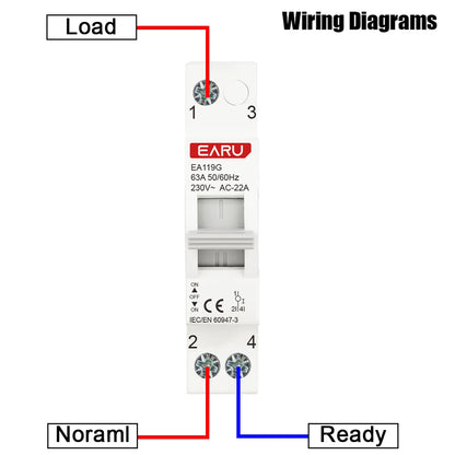 1P 2P 3P 4P 40A 63A 125A Din Rail Modular MTS Dual Power Manual Transfer Switch Isolating Discounnecting Switch Circuit Breaker