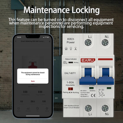 Tuya WiFi Smart Circuit Breaker MCB AC230V 1-80A Adjustable Energy Meter kWh Over Current Under Voltage Short Circuit Protection