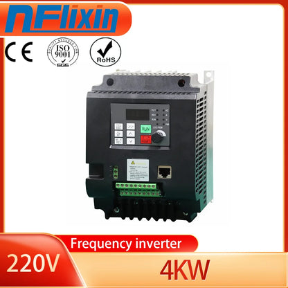 European Use 220v AC Motor Drive, 1-phase In & 3-phase Out, VFD Inverter with 1.5kw, 2.2kw, 4kw Options, 50HZ Fixed