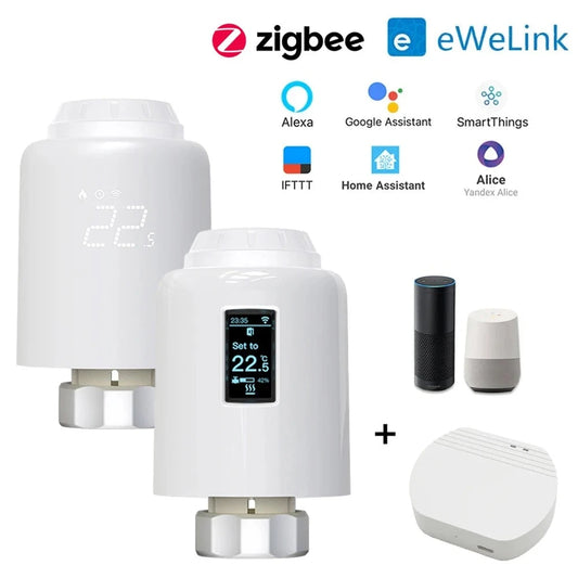 New eWeLink Smart ZigBee Thermostat Radiator TRV Programmable Actuator Heating Remote Temperature Controller Alexa Google Home