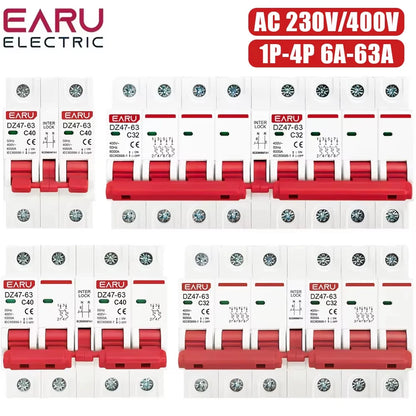 1P+1P 2P+2P 3P+3P 4P+4P MTS AC Dual Power Manual Transfer Interlock Circuit Breaker Din Rail Isolating Discounnecting Switch MCB